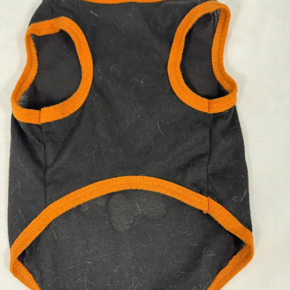 Will Trick for Treats Halloween Dog Tank Top Size S Drooling Dog Black Orange